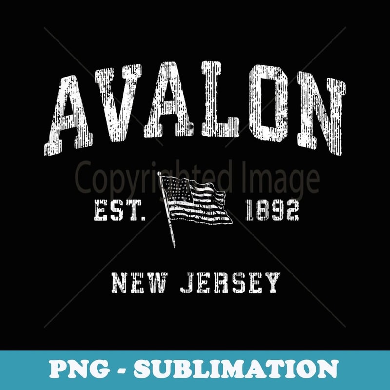 Avalon New Jersey NJ Vintage US Flag Sports - Exclusive PNG Sublimation Download