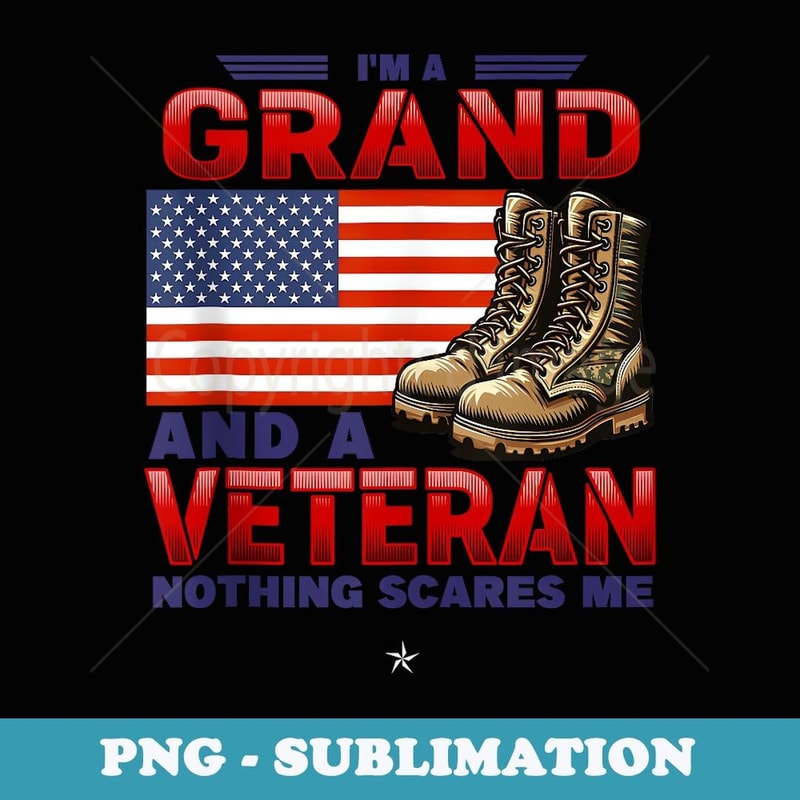 Veteran Grand Grandpa USA Flag 4th Of July - PNG Transparent Sublimation Design