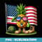 Salute Pineapple American USA Flag Memorial Day 4th of July - High-Resolution PNG Sublimation File
