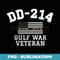 DD-214 Alumni Gulf War Veteran Thin Line Flag - PNG Sublimation Digital Download