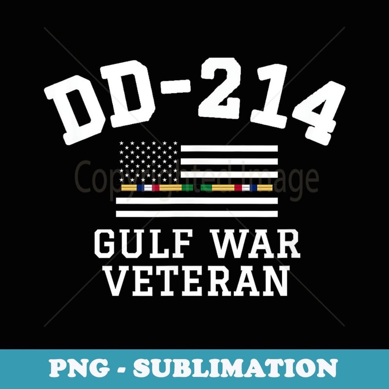 DD-214 Alumni Gulf War Veteran Thin Line Flag - PNG Sublimation Digital Download