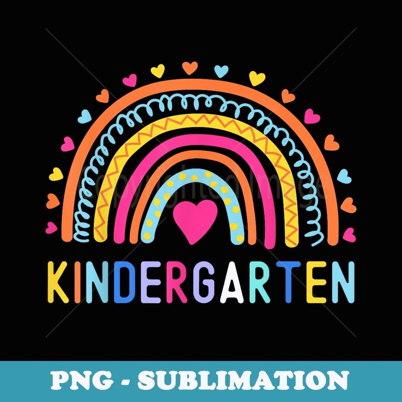 Kindergarten Rainbow Girl Boy Teacher Kid Team Kinder Squad - Elegant Sublimation PNG Download