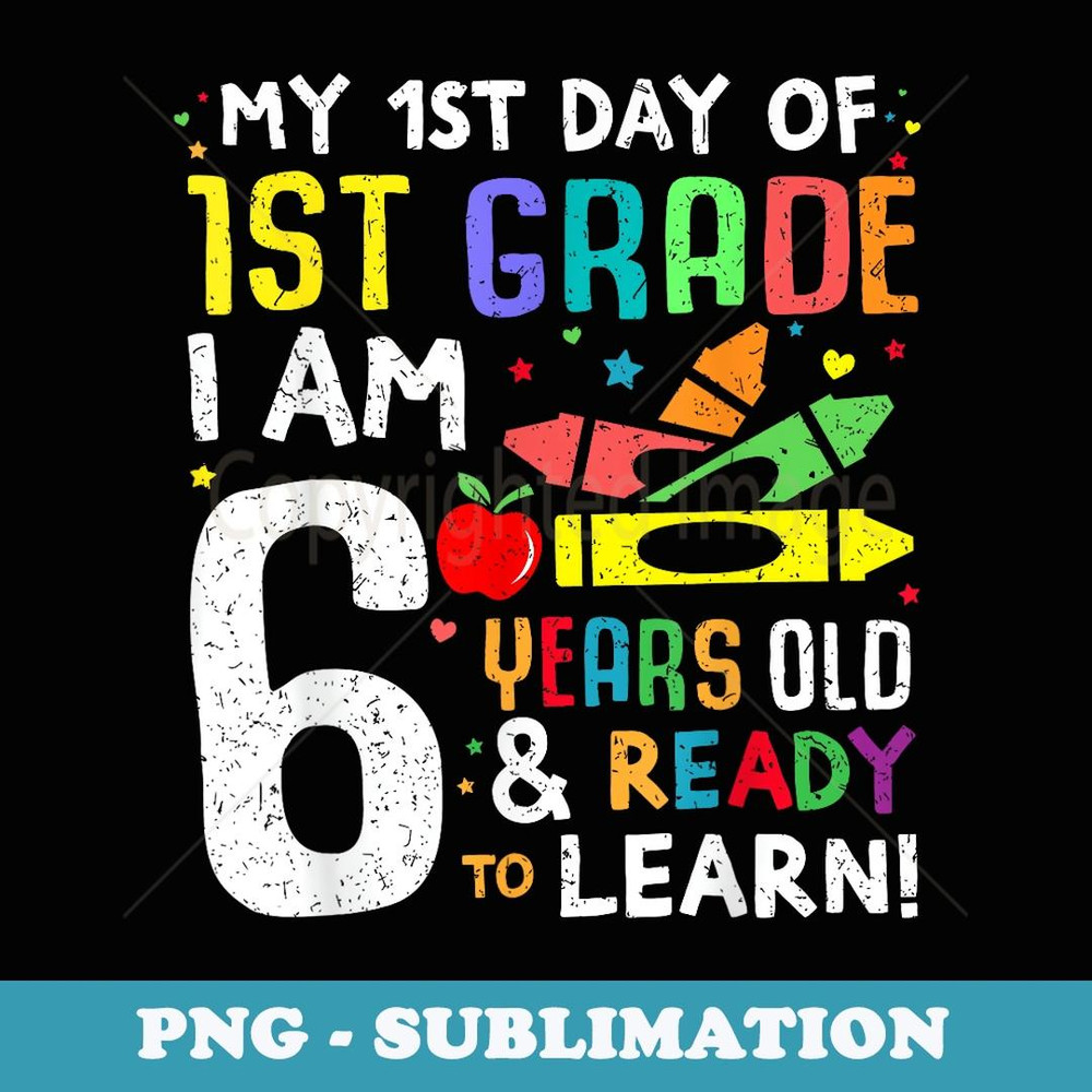 1st Grade Back to First Day of School Boys Girls - Vintage Sublimation PNG Download