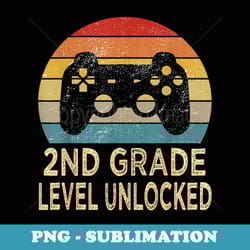 2nd grade level unlocked video gamer back to school boys - elegant sublimation png download