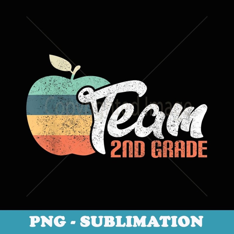 Team Second Grade Vintage Back to School Teacher Student - PNG Sublimation Digital Download