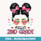 Hello 2nd Grade Messy Bun Girls Back To School - Vintage Sublimation PNG Download