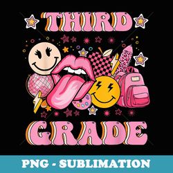 first day of 3rd grade back to school for girls boys - png sublimation digital download