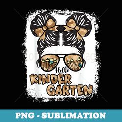 bleached camo hello kindergarten back to school girls - creative sublimation png download