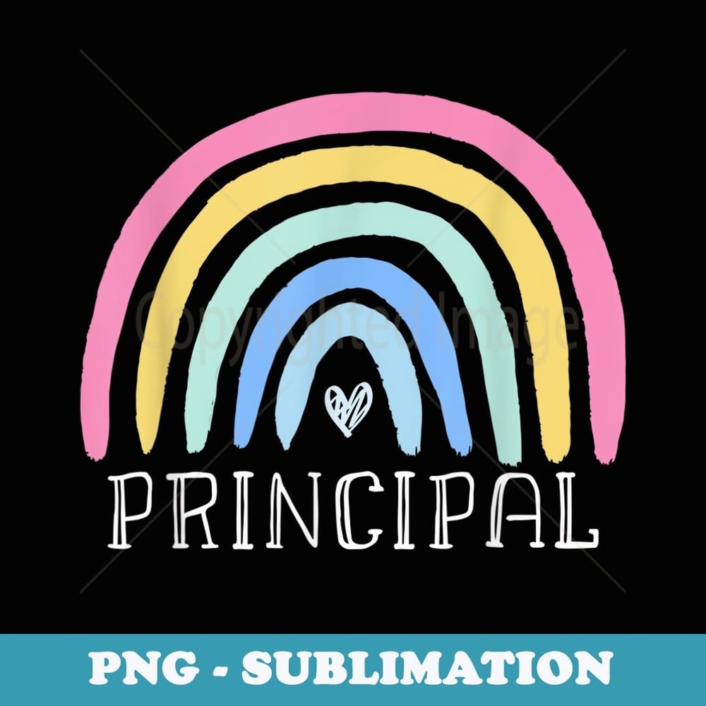Principal Rainbow cute Back To School Elementary Principal - Vintage Sublimation PNG Download