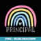 Principal Rainbow cute Back To School Elementary Principal - Vintage Sublimation PNG Download