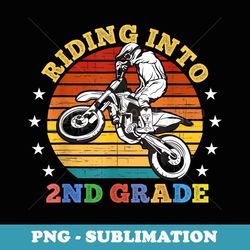 riding into second grade dirt bike school motocross sunset - unique sublimation png download