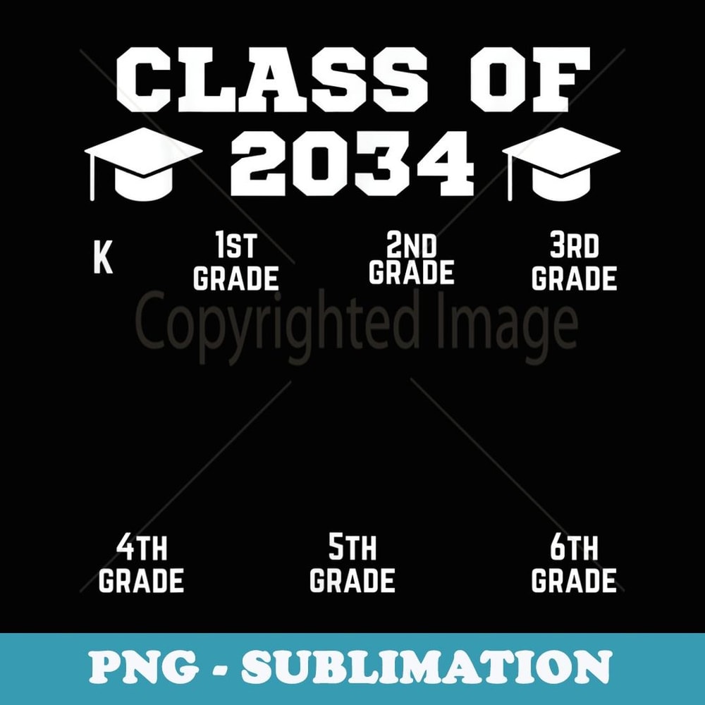 Class Of 2034 School Grow With Me K-12 Boys Girls Handprint - Premium PNG Sublimation File