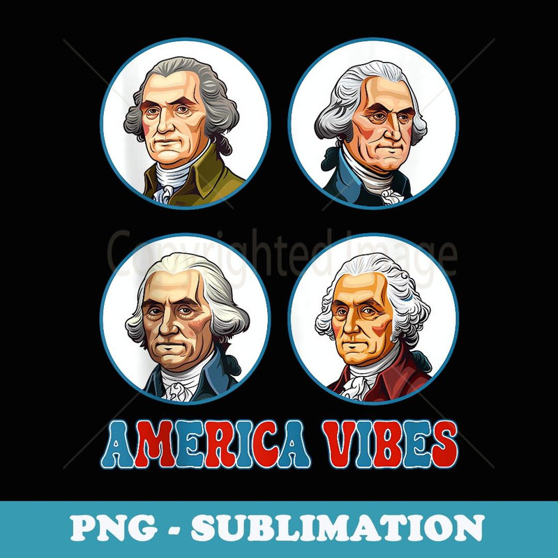 America Vibes 4th of July Patriotic Celebration - Retro PNG Sublimation Digital Download