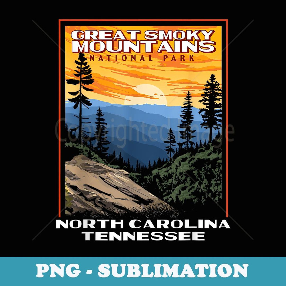Great Smoky Mountains Vintage WPA National Park Smokies - PNG Sublimation Digital Download