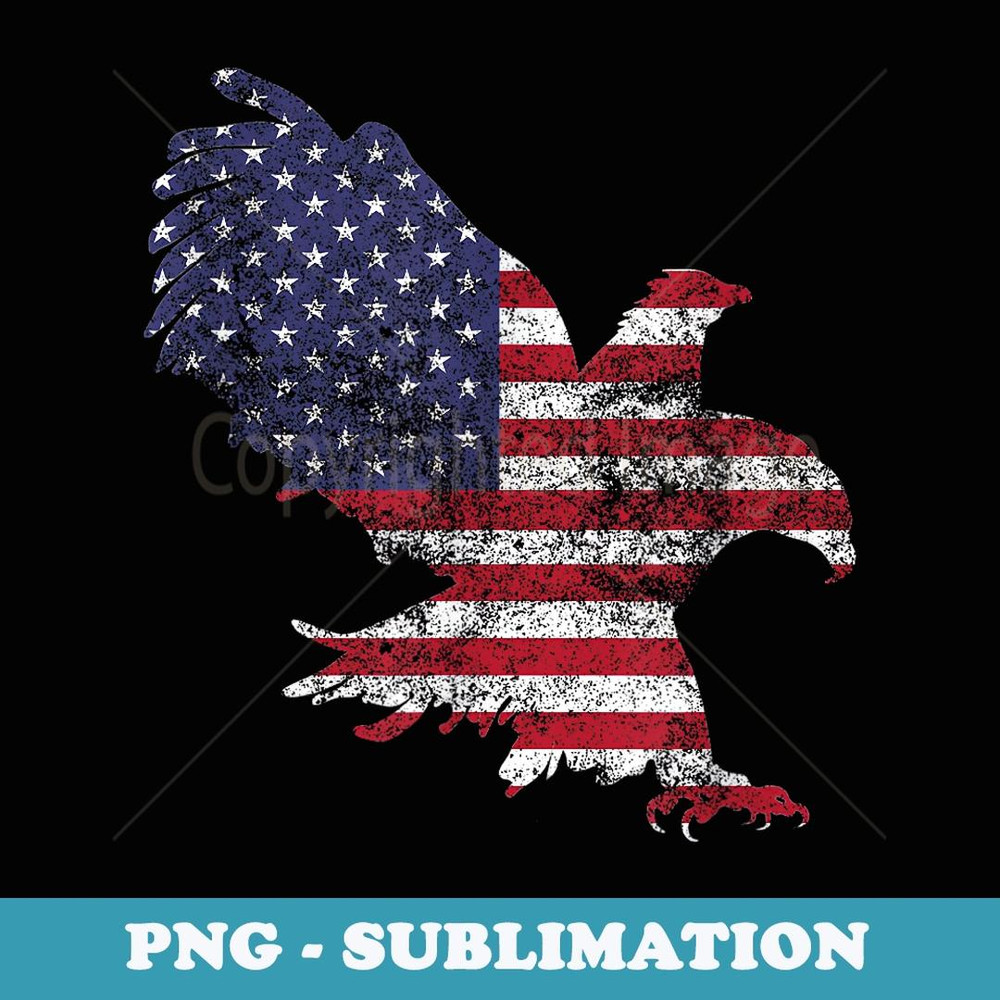 American Eagle Usa with Flag t Apparel 4th of July Day - PNG Sublimation Digital Download