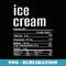 Thanksgiving Christmas Ice Cream Nutrition Fact - Retro PNG Sublimation Digital Download