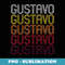 Gustavo Retro Wordmark Pattern - Vintage Style - Digital Sublimation Download File