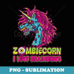 zombie unicorn i love brainbows halloween gothic goth punk - decorative sublimation png file