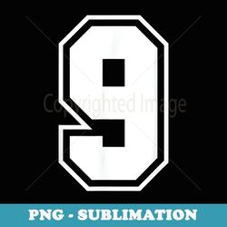 number 9 counting monogram - png sublimation digital download