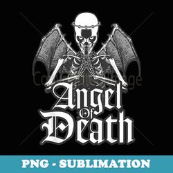 praying angel of death with wings goth skull - png transparent sublimation file