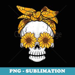 funny skull lover sunflower floral flowers for - digital sublimation download file