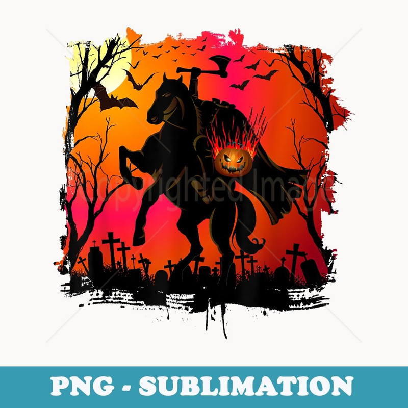 Headless Horseman Urban Legend Halloween Pumpkin Patch - Stylish Sublimation Digital Download