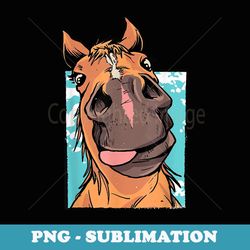 goofy horse sticking tongue out funny farm animal horse - sublimation png file