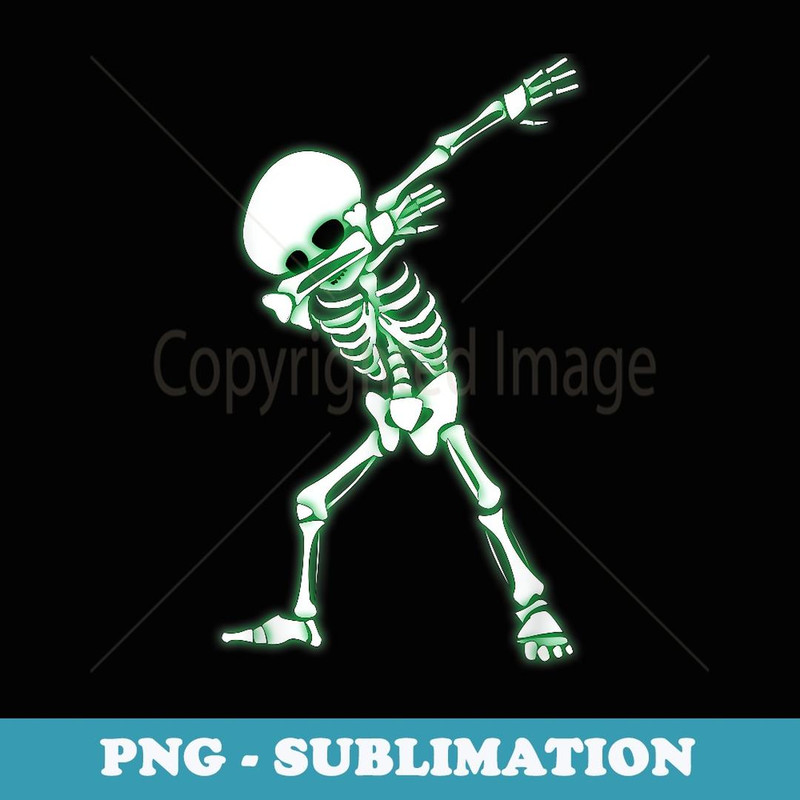 Dabbing Skeleton - Halloween Skull Dab Glow - Sublimation PNG File