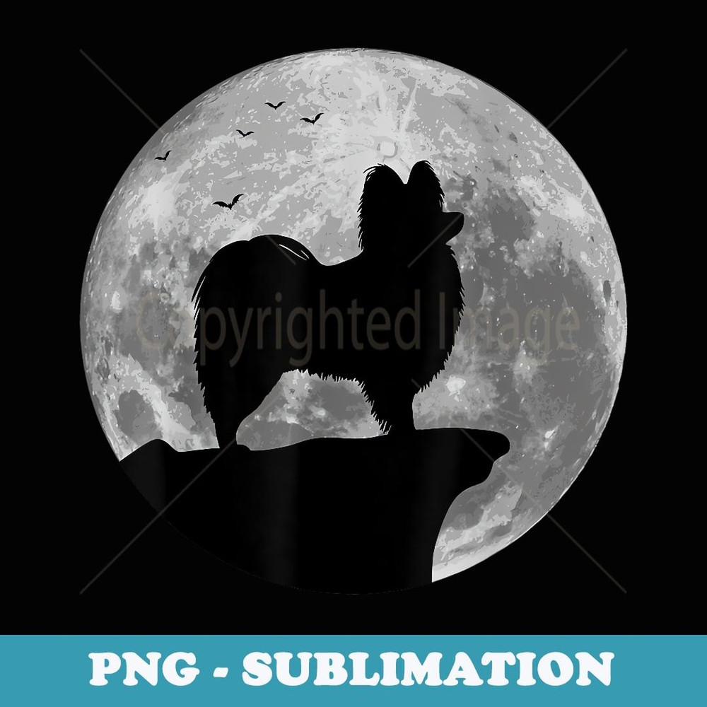Papillon Silhouette In The Moon Halloween Costume - PNG Sublimation Digital Download