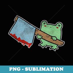halloween mad frog bloody axe kawaii angry frog knife - sublimation png file