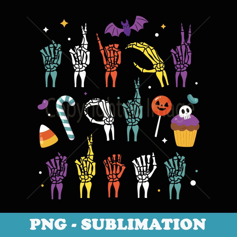 Trick or Treat ASL Hands American Sign Language Halloween - Artistic Sublimation Digital File
