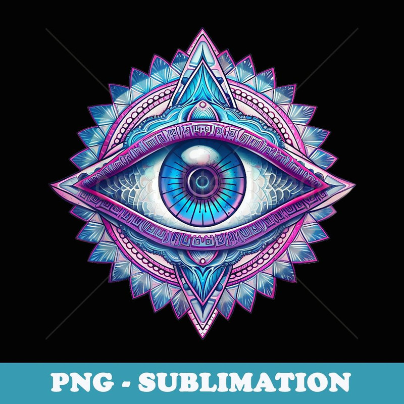 All Seeing Eye Mandala Spiritual Evil Eye Curse Protection - Exclusive Sublimation Digital File