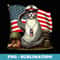 Salute Sea Lion American USA Flag Memorial Day 4th of July - Unique Sublimation PNG Download