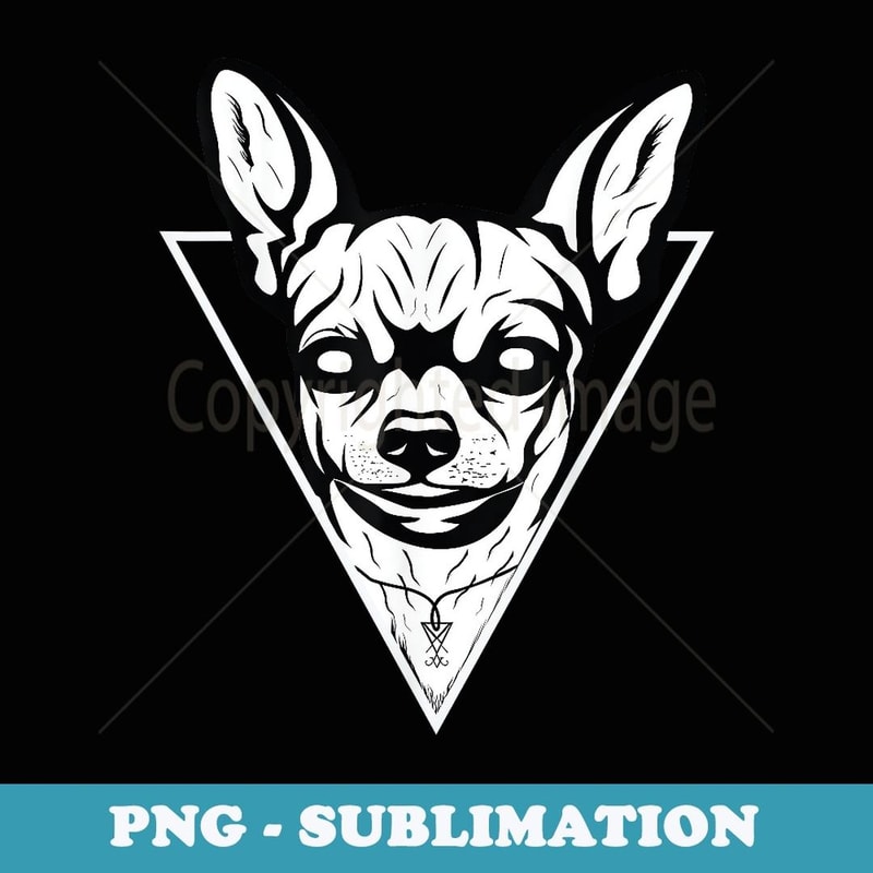 Gothic Chihuahua - for heavy metal halloween dog lovers - Premium PNG Sublimation File
