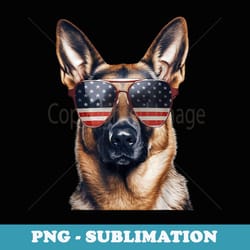 german shepherd with usa flag independence day 4th of july - png sublimation digital download