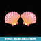 Mermaid Sea Shell Bra pink Funny Halloween Costume - Digital Sublimation Download File