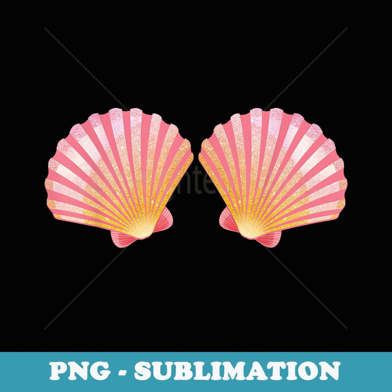 Mermaid Sea Shell Bra pink Funny Halloween Costume - Digital Sublimation Download File