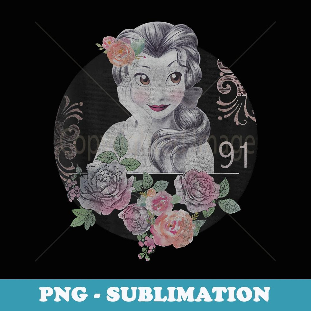 Disney Beauty And The Beast Belle Vintage Collage - Vintage Sublimation PNG Download