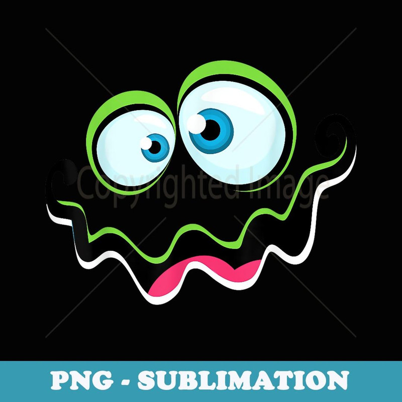 Cute Funny Monster Face - Fancy Dress Up for & Adults - Artistic Sublimation Digital File