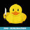 Yellow Rubber Duck Holding a Knife Funny - Elegant Sublimation PNG Download