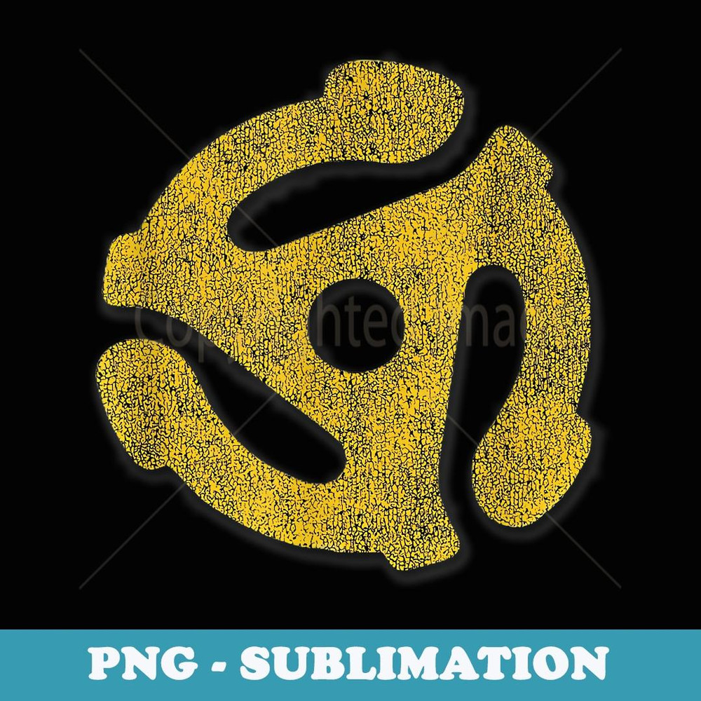 45 Adaptor Record Vintage Weathered. - High-Resolution PNG Sublimation File