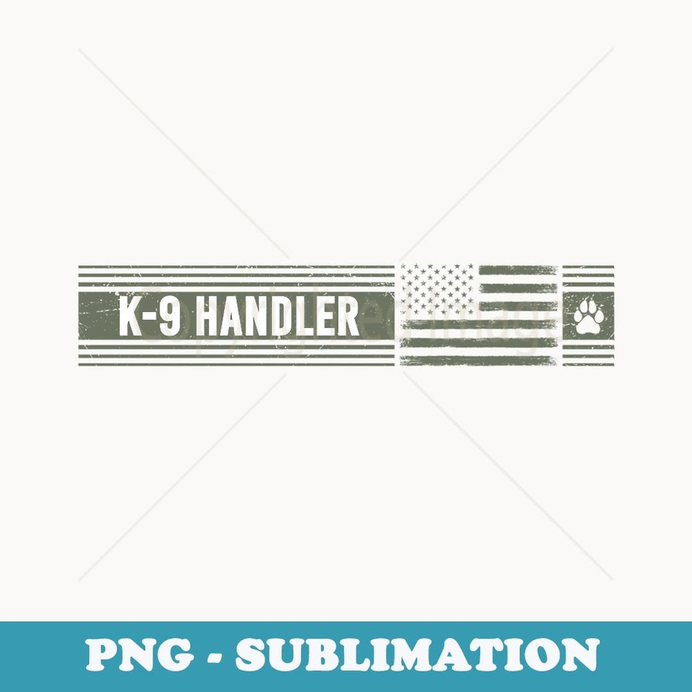 K-9 Handler K9 Unit Distressed American Flag - PNG Transparent Sublimation Design