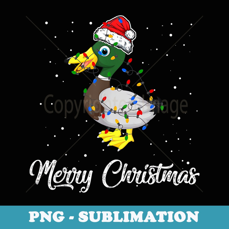 Mallard Duck Christmas Light Costume Duck Lover - PNG Sublimation Digital Download