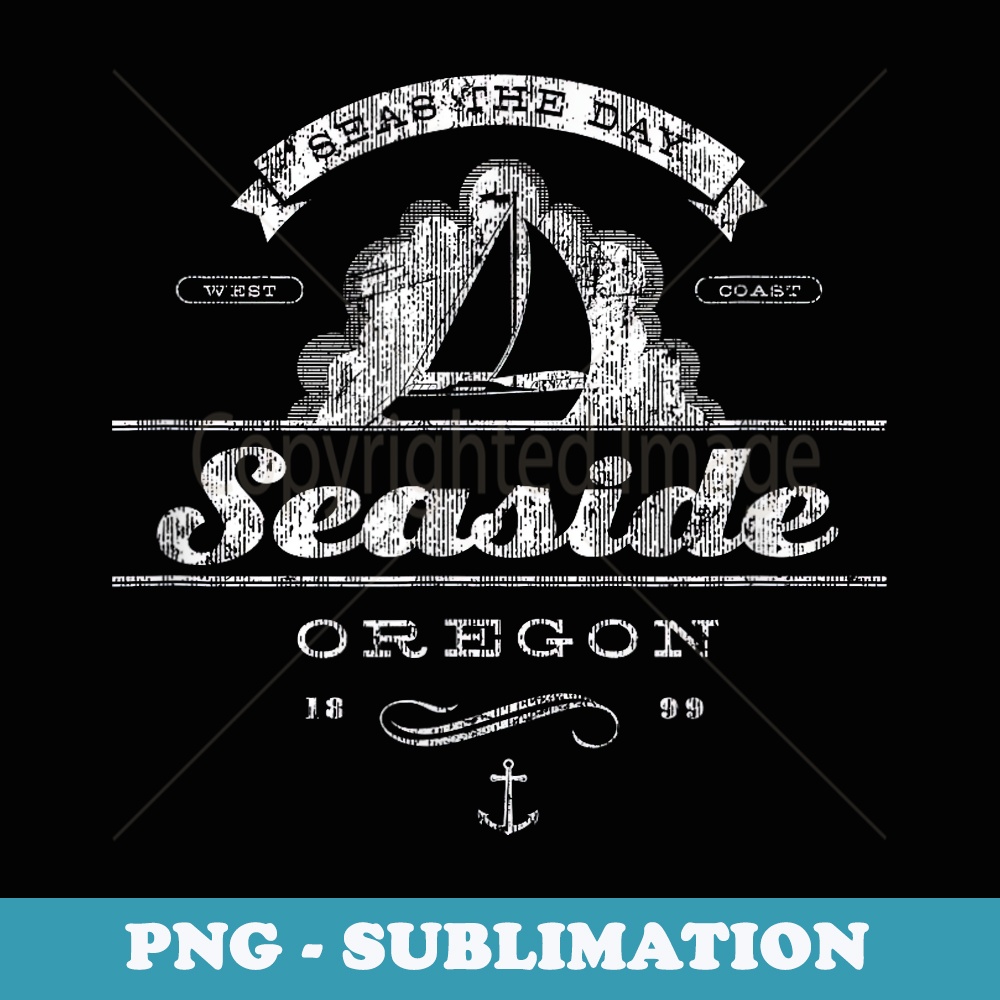 Seaside OR Sailboat Vintage Nautical Throwback - Premium PNG Sublimation File