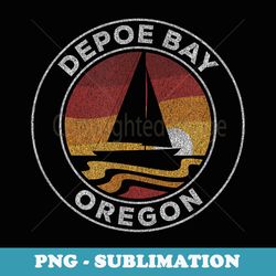 depoe bay oregon vintage sailboat 70s retro sunset - trendy sublimation digital download