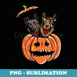 german shepherd in scary pumpkin - dog lovers halloween