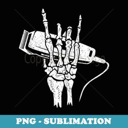 halloween barber hairdresser hand rock skeleton for men - instant png sublimation download