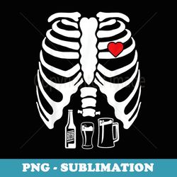 skeleton pregnancy belly of beer x-ray halloween rib - artistic sublimation digital file
