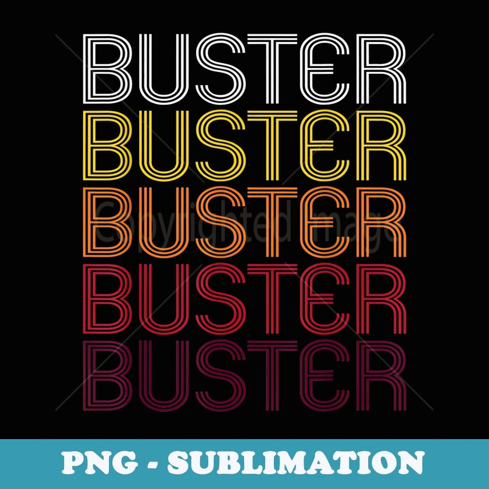 Buster Retro Wordmark Pattern - Vintage Style - Exclusive PNG Sublimation Download