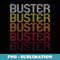 Buster Retro Wordmark Pattern - Vintage Style - Exclusive PNG Sublimation Download